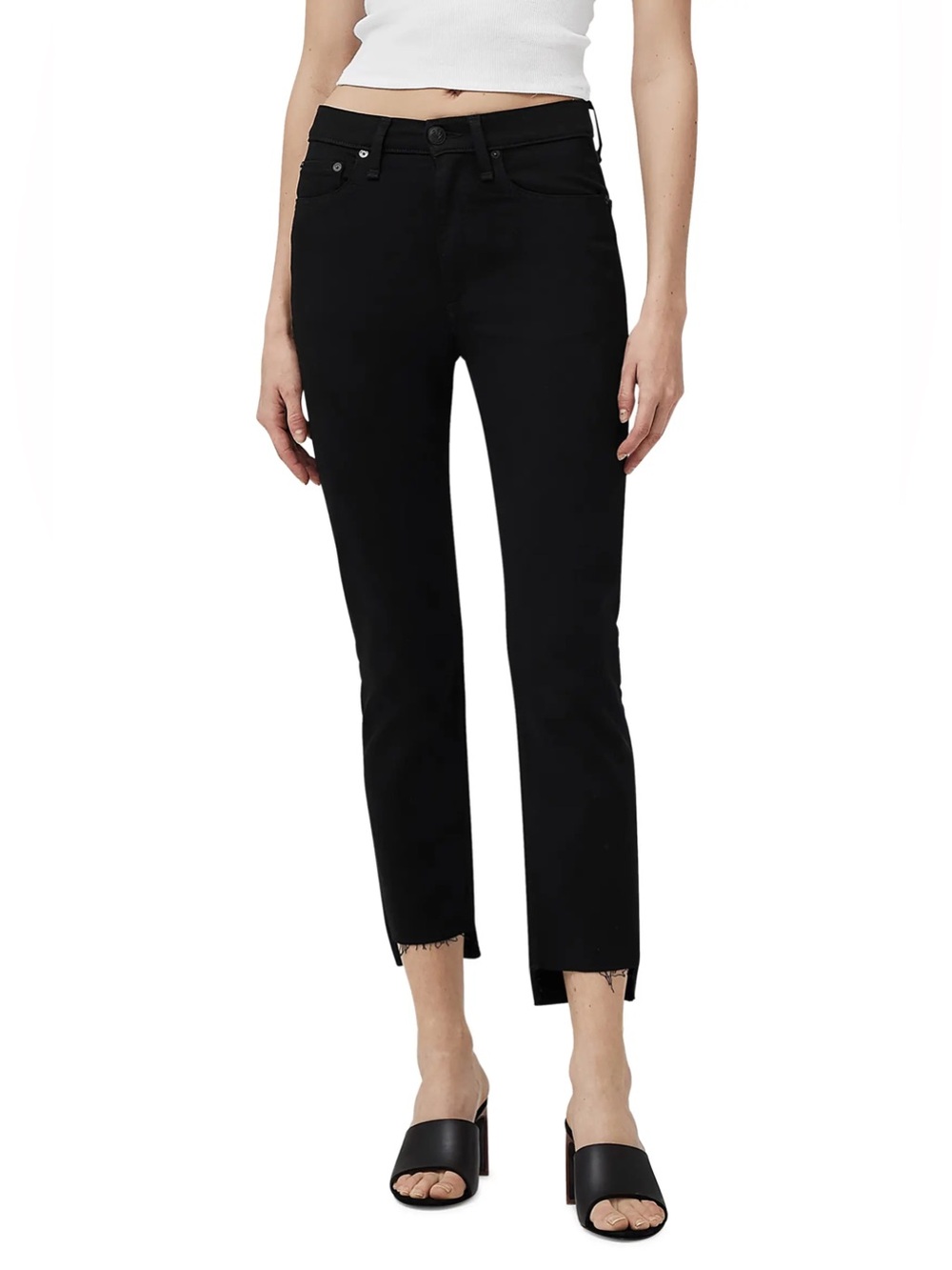 rag & bone Wren High-Rise Slim Straight Black Jeans size 24